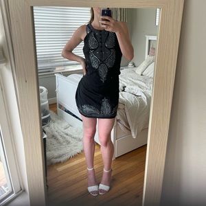 Free People A-Line Navy Sparkle Dress